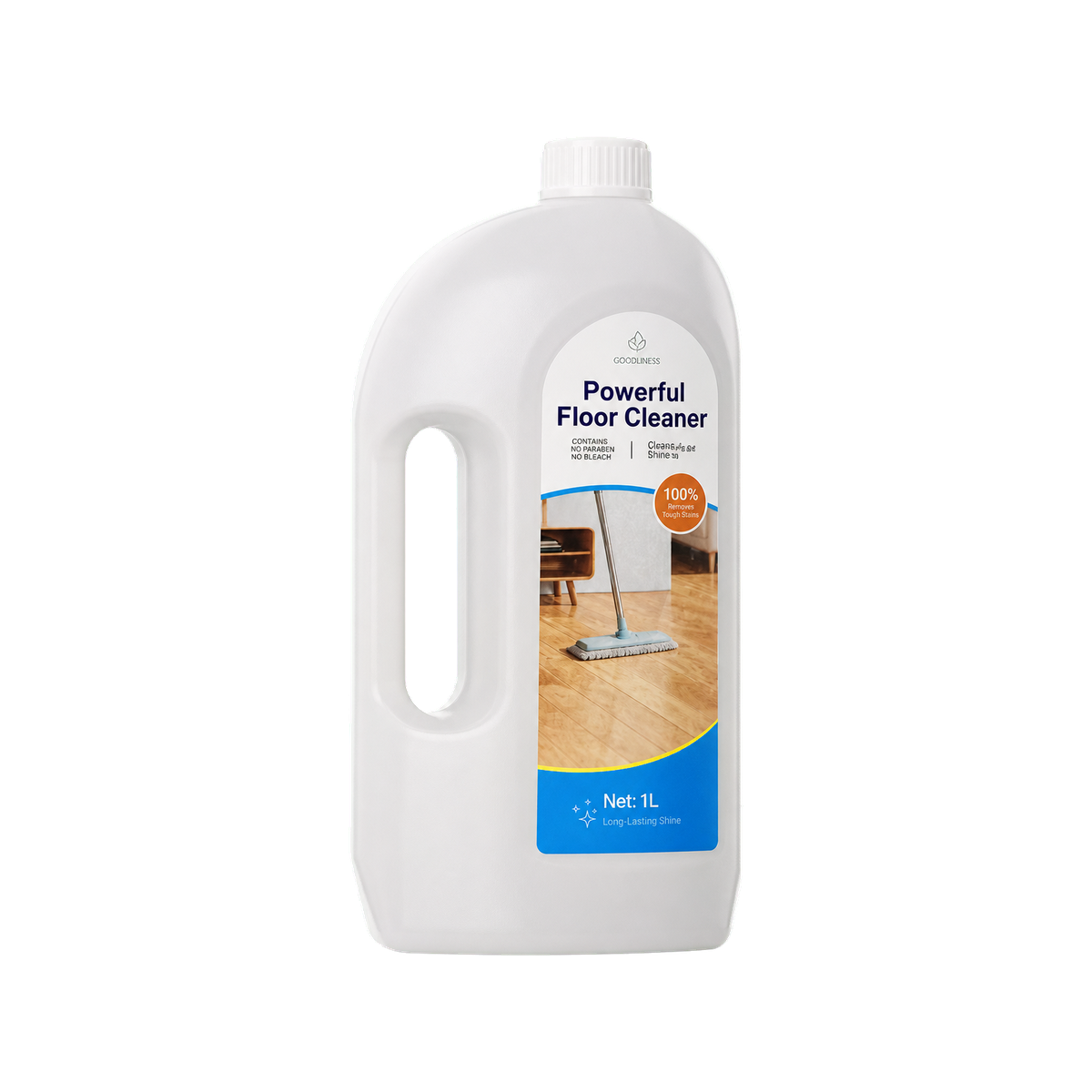 Powerful floor cleaner packaging reference
